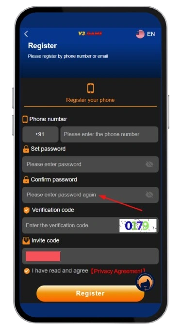 Confirm the password